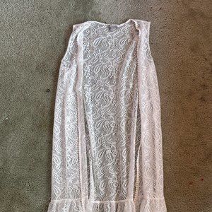 long shawl, lace, white, size medium, charlotte russe